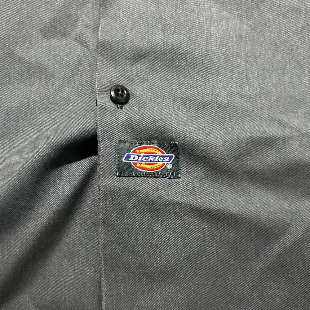 Vintage faded green dickies button up shortsleeve work shirt - Picture 3 of 5